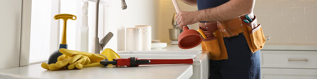 Construction tools and worker